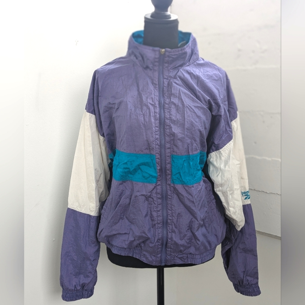 Vintage Reebok Blue And Purple Colorblock Windbreaker